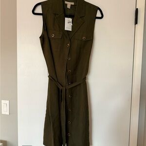 Banana Republic Dark Green Midi Dress